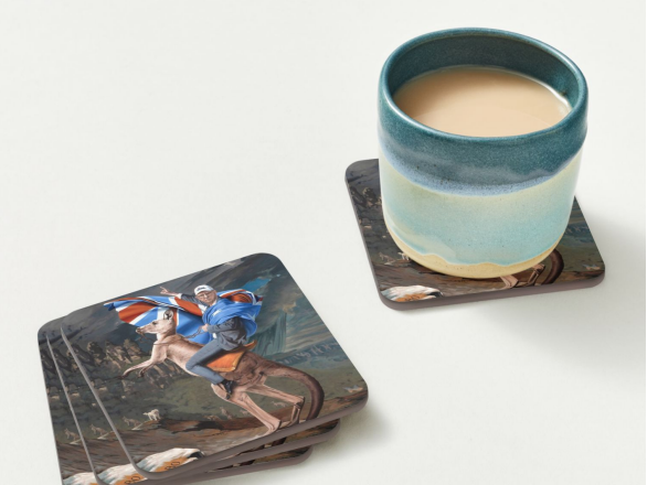 Emperor Australis cork-backed coasters, set of four